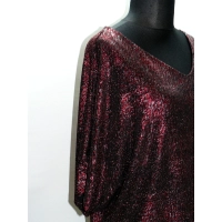 Wieczorowa tunika Oversize z bordowo/różowym błyskiem